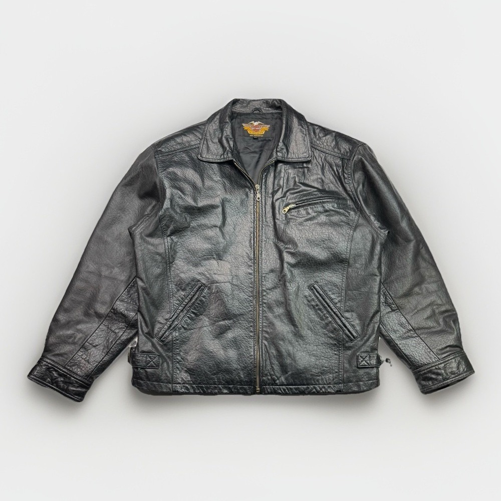 Vintage Harley-Davidson Jacket Mens Large Leather Biker Motorcycle American XL